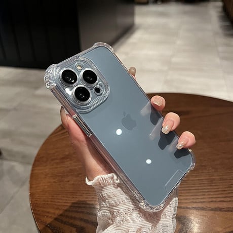 耐衝撃加工高透明 iphone14/13proケース  カメラレンズ全面保護  iphone11proカバー  金属製ボタン 高品質シンプルクリアケース[M1951]