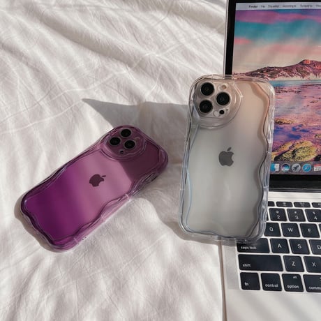 高級感透明  iphone14pro/14plusケース パープル/グレー アイフォン13/12/11カバー  お揃い  個性 耐衝撃 プレゼントにおすすめ[M2494]