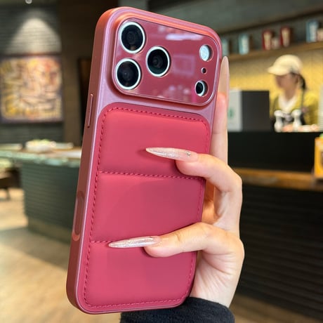 ダウンっぽ iPhone17pro/17promaxケース カメラコントロールカバー付 iPhone16Pro/15/14シリーズカバー 耐衝撃 レンズカバー付[M6005]