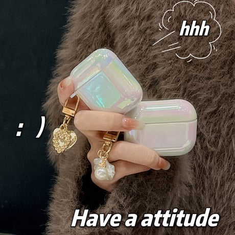 レーザー光る AirPodsPro2ケース 貝殻 真珠アクセサリー airpods3/2カバー 光る  お揃い ギフトにおすすめ[M2549]