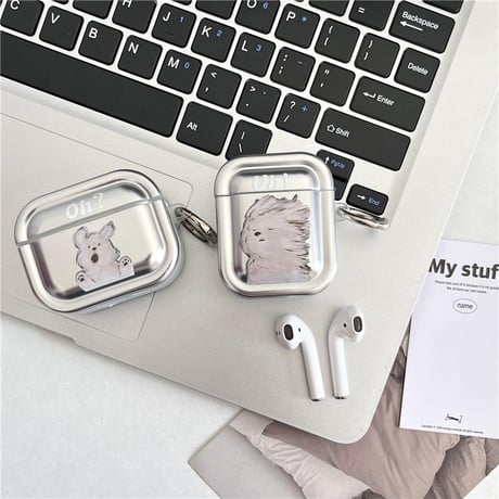 【Airpods4】犬ちゃん AirPodsPro2/Airpods3ケース シルバーカラー airpods3/2ケース かわいい ギフトにおすすめ[M3920]