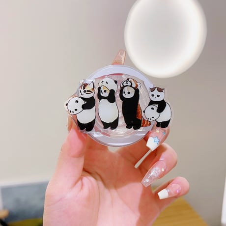 Panda Catスマホグリップ マグセーフ式 折り畳み式グリップトーク パンダ 卓上スタンド機能付き 耐久性あり ギフトに最適[M3749]