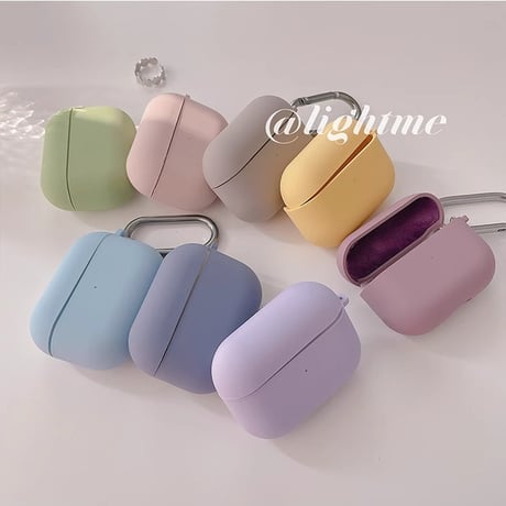 Airpods 4ケース シリコン AirpodsPro2/3ケース  可愛いエアーポッズカバー カラビナ付  指紋防止 手触りいい [M4683]