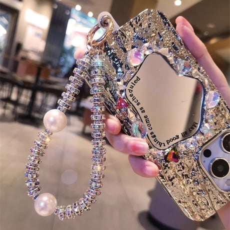 キラキラ真珠ストラップ iPhone、Xperia、Galaxy、Sharp、huaweiなど全種類対応  オシャレ 可愛すぎ 便利 ギフトに最適 ガールズに人気M3924]
