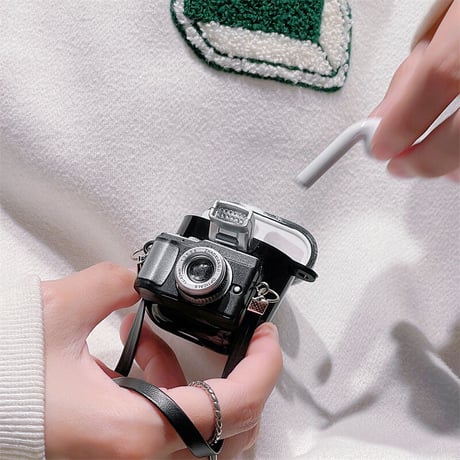 【Airpods 4】カメラ Airpods Pro2ケース 可愛い  airpods3カバー  ストラップ付き  落下防止 ギフトにおすすめ 男女に人気 [M2516]