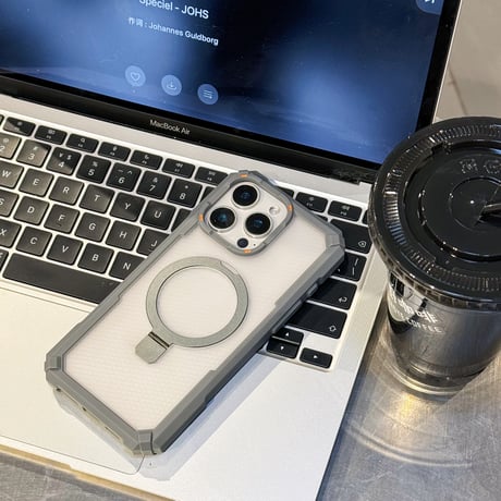 耐衝撃頑丈 iPhone16Promax/16Eケース Magsafe対応リングスタンド iPhone15/14/13proカバー レンズフィルム付 指紋防止 [M5422]