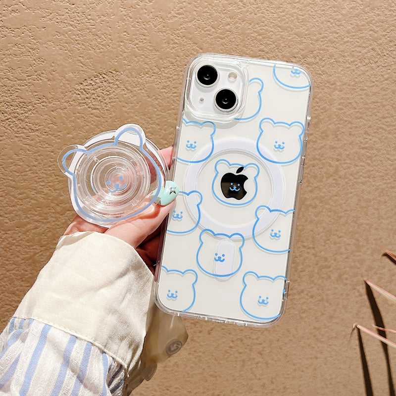 クマさん iPhone15/15proケース MagSafeグリップ iPhone14pro/ クマさん iPhone15/15proケース MagSafeグリップ iPhone14pro/