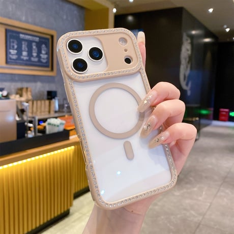 ジュエリーライン iPhone17/17Airケース MagSafe対応 iPhone17Pro/17ProMaxカバー パステルカラー 黄ばまない [M5667]