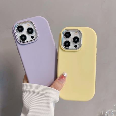 シリコン iPhone15/15proケース 無地 アイフォン14/13/12ケース イエロー ピンク ホワイト シンプル[M3545]
