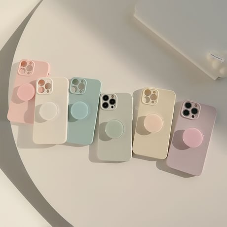 淡色 iPhone14/13カバー グリップ付 シンプル風 アイフォン12pro/11ケース  全面保護 シック トレンドファッション[M3263]