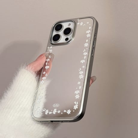 ユリの花 ミラーiPhone16/16proカバー エレガント アイフォン15pro/14/13proケース 大人可愛い 女子力UP 春夏におすすめ[M5139]