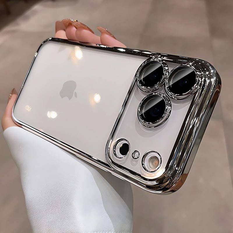 メタル iPhone17pro/16promaxケース クリア 黄ばまないアイフォン15pr