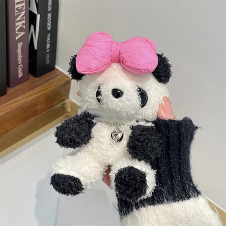 Pandaぬいぐるみ Airpods3/Pro2ケース フワフワ エアーポッズケース 可愛い顔 丈夫 ギフトにおすすめ[M3858]