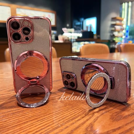 鏡付Magsafeリング iPhone15pro/15promaxケース コスパ最強 スタンド iPhone14pro/13/12カバー お買い得  [M4168]