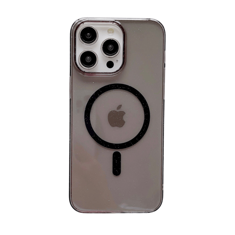 Magsafe 高透明iPhone15/15proカバー キラキララメ iphone14pro/13/12promaxカバー 軽量薄型 黄ばまない[M4219]