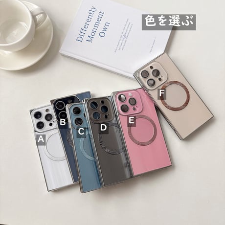 スクエア iPhone16/16promaxケース Magsafe対応 iPhone15pro/14/13proカバー カメラ保護 頑丈 艶感 シック[M5392]