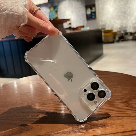 耐衝撃加工高透明 iphone14/13proケース  カメラレンズ全面保護  iphone11proカバー  金属製ボタン 高品質シンプルクリアケース[M1951]