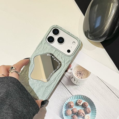 ミラー iPhone17Pro/17ケース しわ模様  iPhone17ProMax/16Pro/15カバー 大人可愛い 頑丈[M5865]