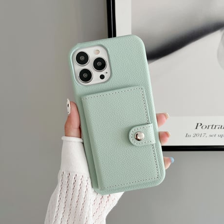 ICカード入れ5個 iPhone14plus/14proケース 革製 アイフォン13mini/12/11proカバー シンプル風 便利 お札収納 ファッション[M2353]