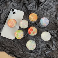 おしゃれ 花柄 スマホグリップ  伸び縮み式 綺麗 ガラス 透明グリップトーク  スマホリング  落下防止 卓上スタンド機能 可愛い ファッション 多機能[M1606]