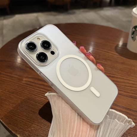 マグセーフ対応 iPhone14/14proケース マット 指紋付かない アイフォン13/12proカバー  シンプル 半透明  お揃い[M3231]