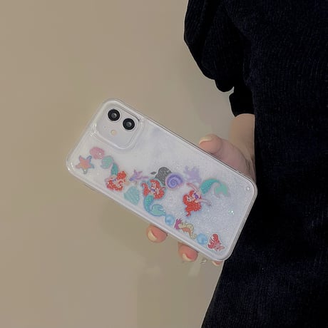 人鱼姫 グリッター iphone13/12ケース キラキラ iphone11pro/SE2/XSカバー 綺麗  面白い 頑丈 M903