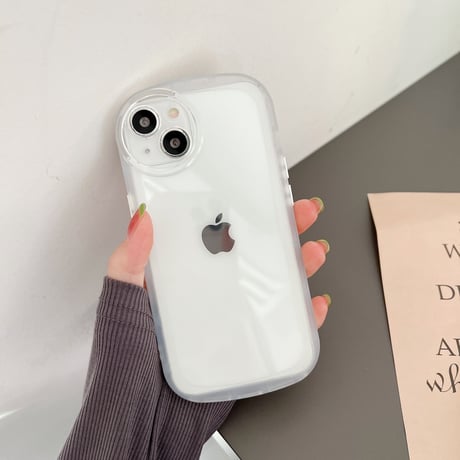 シンプル透明 iphone14/13ケース  耐衝撃枠 iphone12/11カバー   高級感 可愛い円形カメラレンズ枠 [M1933]