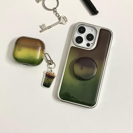 グラデーション iPhone16pro/16カバー グリップ付き iPhone15pro/14promax/13ケース 上品 シック [M5349]