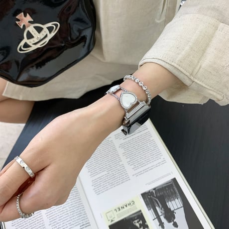 ビジューハート Apple watchバンド おしゃれアップルウォッチベルト Ultra3 series11 10 98 7 6 SE3 SE2  高級感[M4631]