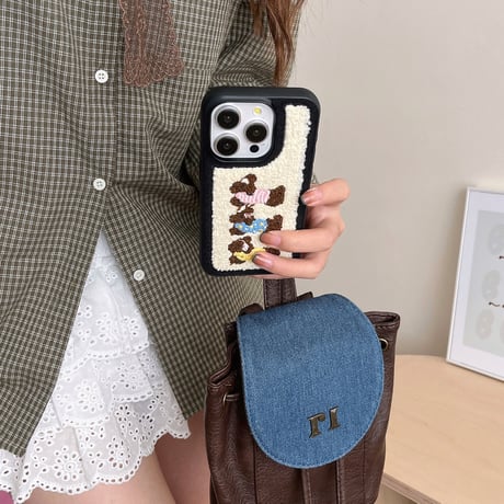 犬ちゃん iPhone16Pro/16ケース ニット 大人可愛い iPhone15Pro/14pro/13カバー 秋冬に流行る 手さわりいい 丈夫[M4714]