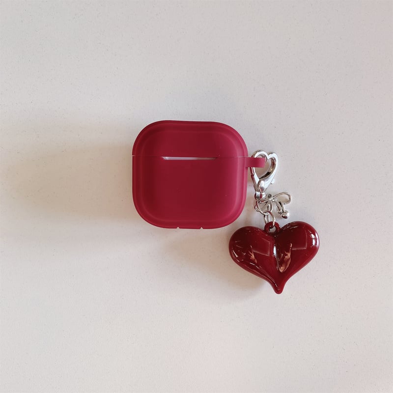 シリコン Airpods 4ケース ハートキーホルダー Airpods3/Pro2ケース ai