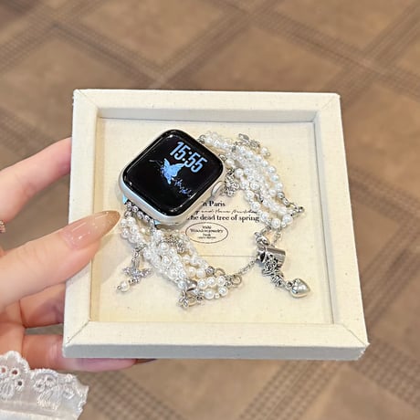 豪華真珠 アップルウォッチバンド  高品質 AppleWatchブレスレット Series11/10/9/8 SE3/2 40/41/42mm 韓国っぽ [M6524]