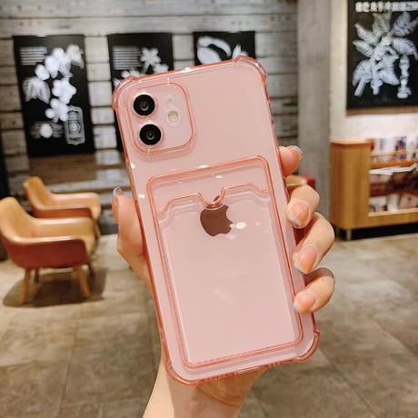 カード収納 背面ポケット iphone15/14proケース 薄型透明iphone13/12/11proカバー  耐衝撃頑丈 軽量 M575