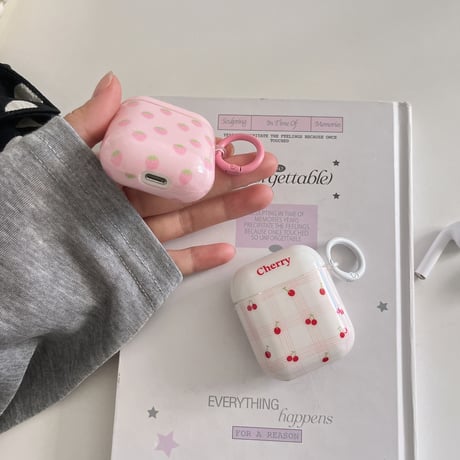 Girlsファッション Airpods 4ケース 韓国風 イチゴ/サクランボ Airpods3/Pro2ケース airpodsproカバー 可愛い 女子力高い [M5368]