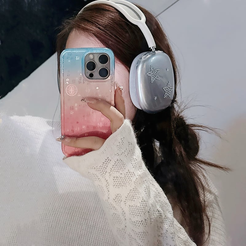 ダイヤ蝶/星 AirPodsMax1/2ケース めっちゃ可愛いクリア ダイヤ蝶/星 AirPodsMax1/2ケース めっちゃ可愛いクリア