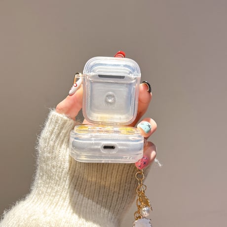 黄葉柄 Airpods Pro3ケース 可愛いキーホルダー付  Airpods4/3ケース  AirpodsPro2/Pro1カバー 耐衝撃 秋冬ファッション [M5825]
