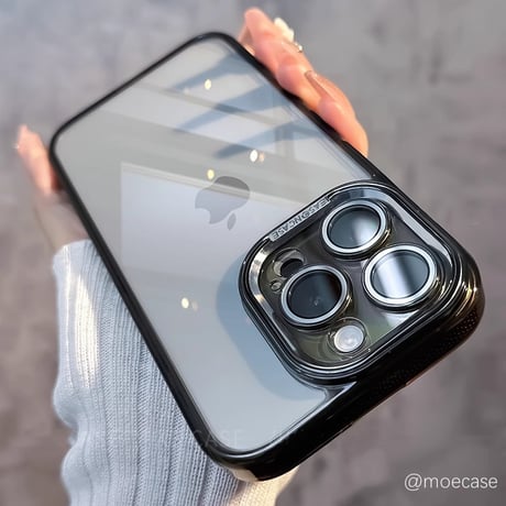 高透明 iPhone15/15proケース 滑り止め 丈夫iphone14Pro/13promaxケース 黄ばまない 画質に影響しないレンズフィルム付[M3738]