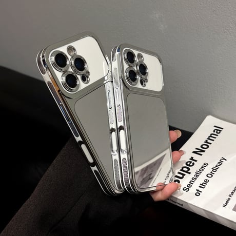 メッキメイク直し鏡 iPhone17pro/17ケース 艶感 iPhone16pro/15ケース カメラカバー カメラコントロールカバー付[M5976]