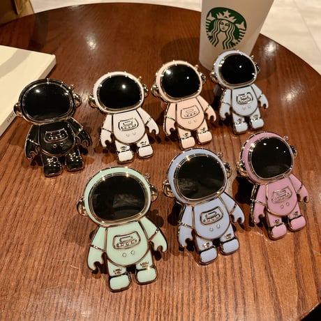 メッキ宇宙飛行士 スマホグリップ   可愛い グリップトーク  スマホリング  落下防止 卓上スタンド機能 可愛い  便利多機能 艶あり[M2121]