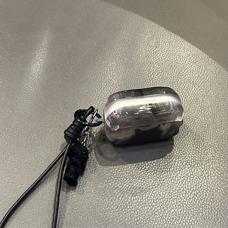 クール猫 AirpodsPro3ケース ブラック Airpods4/3カバー pro2/pro1 リング/ストラップ付  カッコイイ[M5990]