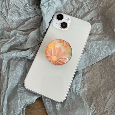 おしゃれ 花柄 スマホグリップ  伸び縮み式 綺麗 ガラス 透明グリップトーク  スマホリング  落下防止 卓上スタンド機能 可愛い ファッション 多機能[M1606]