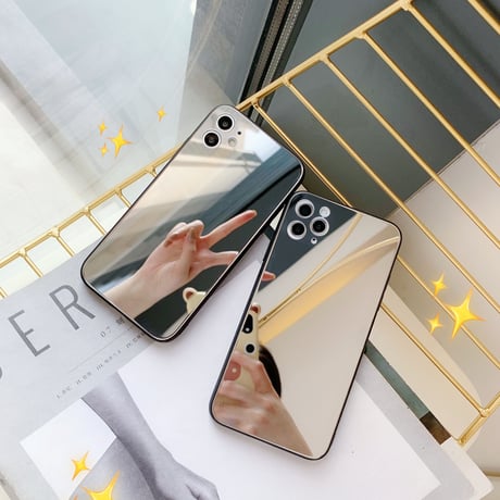 鏡面iphone12pro/12miniケース ミラーiphoneXS/11proケース ガラススマホケース おしゃれさんむけ 化粧かがみアイフォンSEケース GIRLS M81