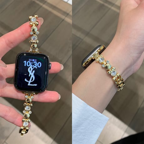 高級感ダイヤ AppleWatchバンド おしゃれ金属 アップルウォッチバンド Series10/9 Ultra series8 7 6 5 4  3 2 SE SE2 高品質 人気[M5319]