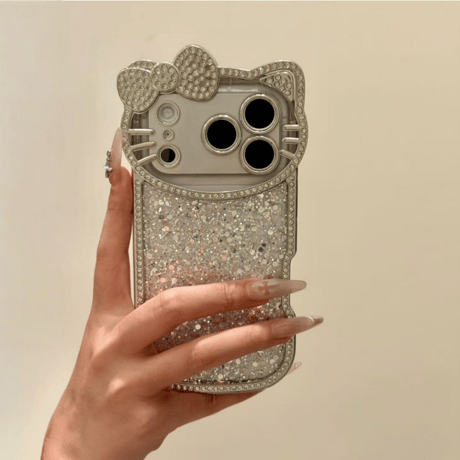 ジュエリーリボン iPhone17/17Proケース キラキラグリッター iPhone16Pro/15Promax きれいめコーデ iPhone13/12Pro 女子力高い [M4879]