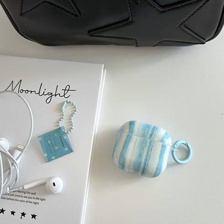 ストライプ柄 Airpods4ケース シック Airpods3/Pro2ケース airpodspro2カバー  リング/キーチェーン ギフトにおすすめ[M5500]