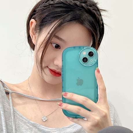 シンプル透明 iphone14/13ケース  耐衝撃枠 iphone12/11カバー   高級感 可愛い円形カメラレンズ枠 [M1933]