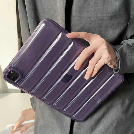 透明 ダウンジャケット iPadAirケース  艶あり iPadPro10.5/9.7インチカバー ipad mini4/5/6カバー  シンプル 耐衝撃 男女兼用[M2477]