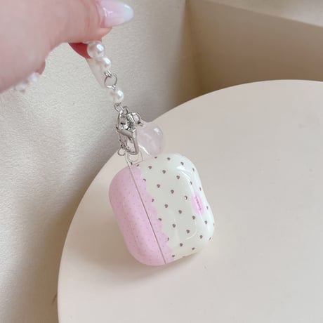 大人可愛い Airpods Pro3ケース 光沢感 Airpods4/3カバー pro2/pro1 リング/キーホルダー  甘めコーデにおすすめ[M6211]