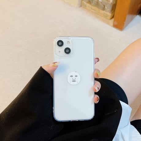シートパックマスク柄 iPhone16/15pro/14/13promaxケース 透明 iphone12mini/11proカバー   超可愛い SNS人気M1114