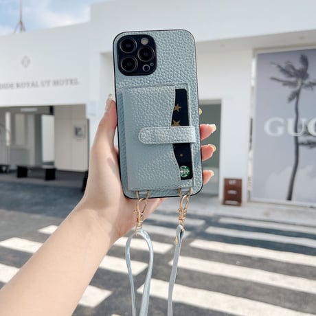 iphone14Plus/13proケース  カード入れ3個 ショルダー付き レザーアイフォン12mini/11カバー  高品質 便利 スタンド機能 [M2163]
